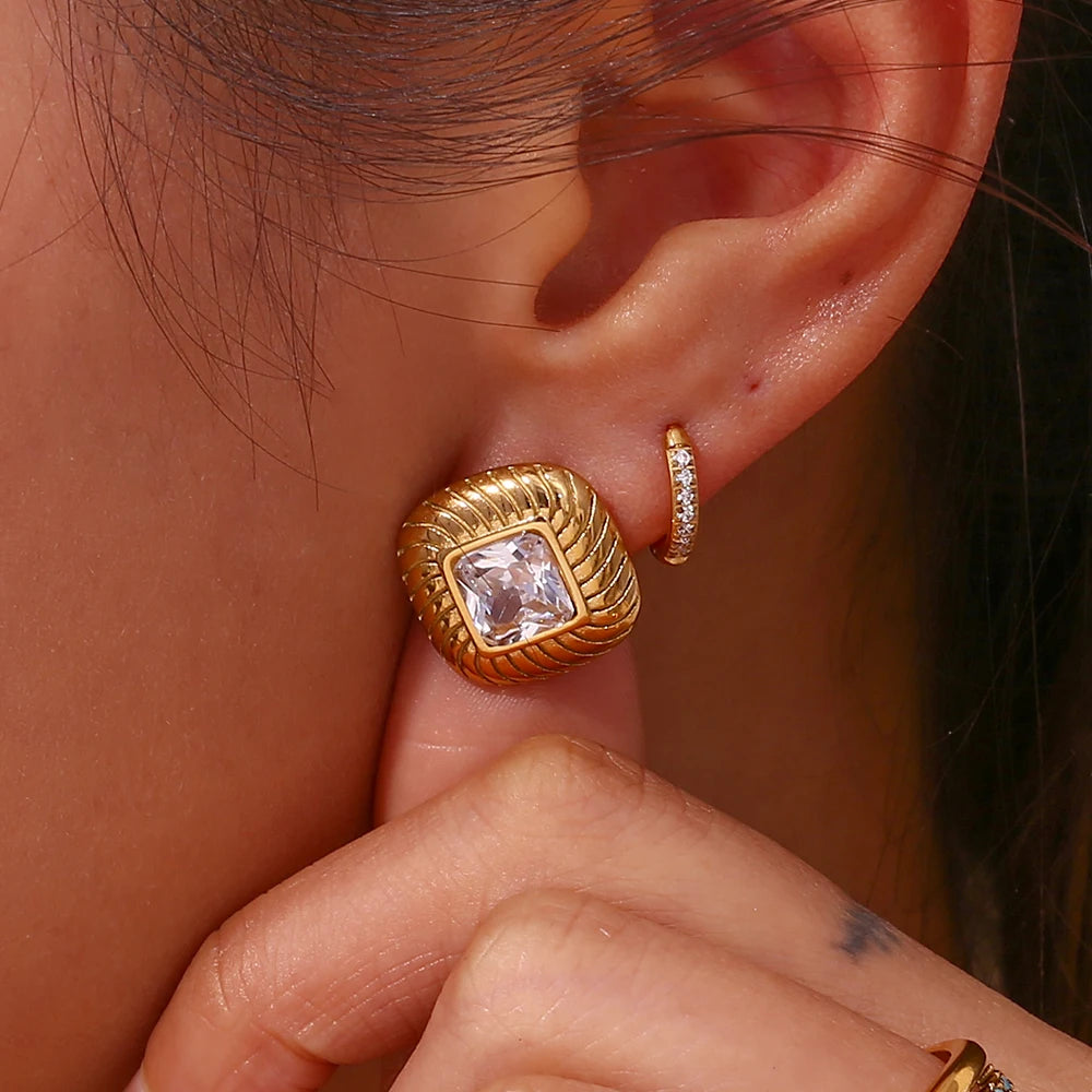 Mini Zircon Stone Stud Earrings
