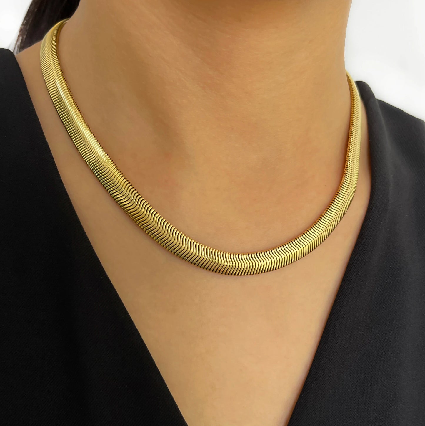 Chunky Herring Bone Necklace