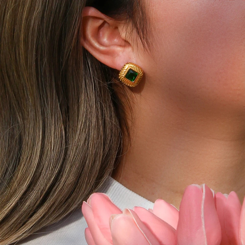 Mini Zircon Stone Stud Earrings