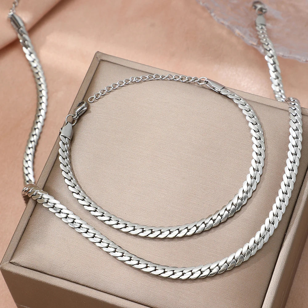 Cuban Chain Jewelry Set