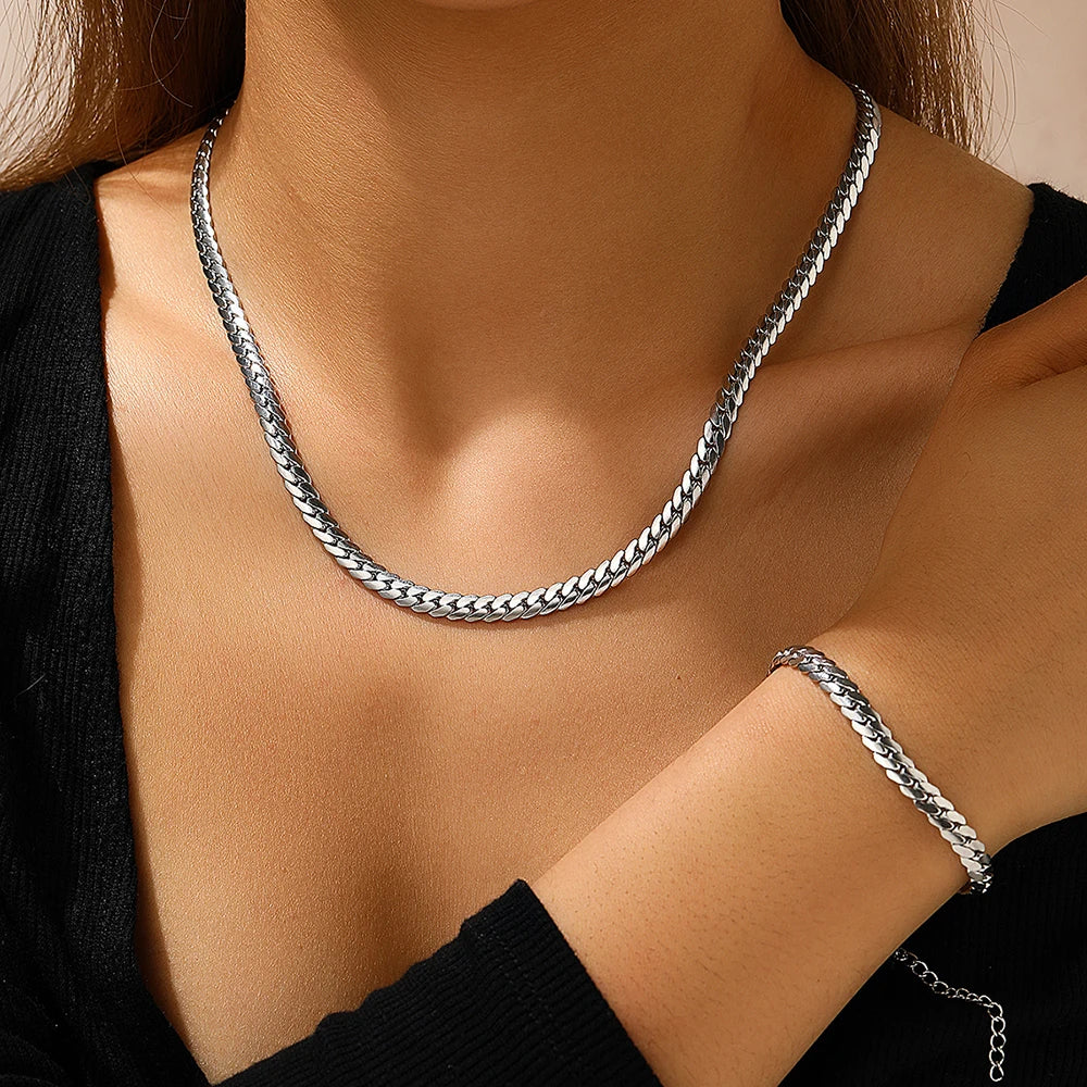 Cuban Chain Jewelry Set