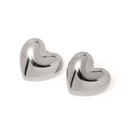 Vintage Silver Heart Earrings