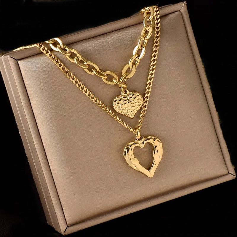 Playful Double Heart Necklace