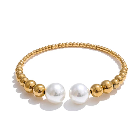 Liza Pearl Chain Open Bracelet