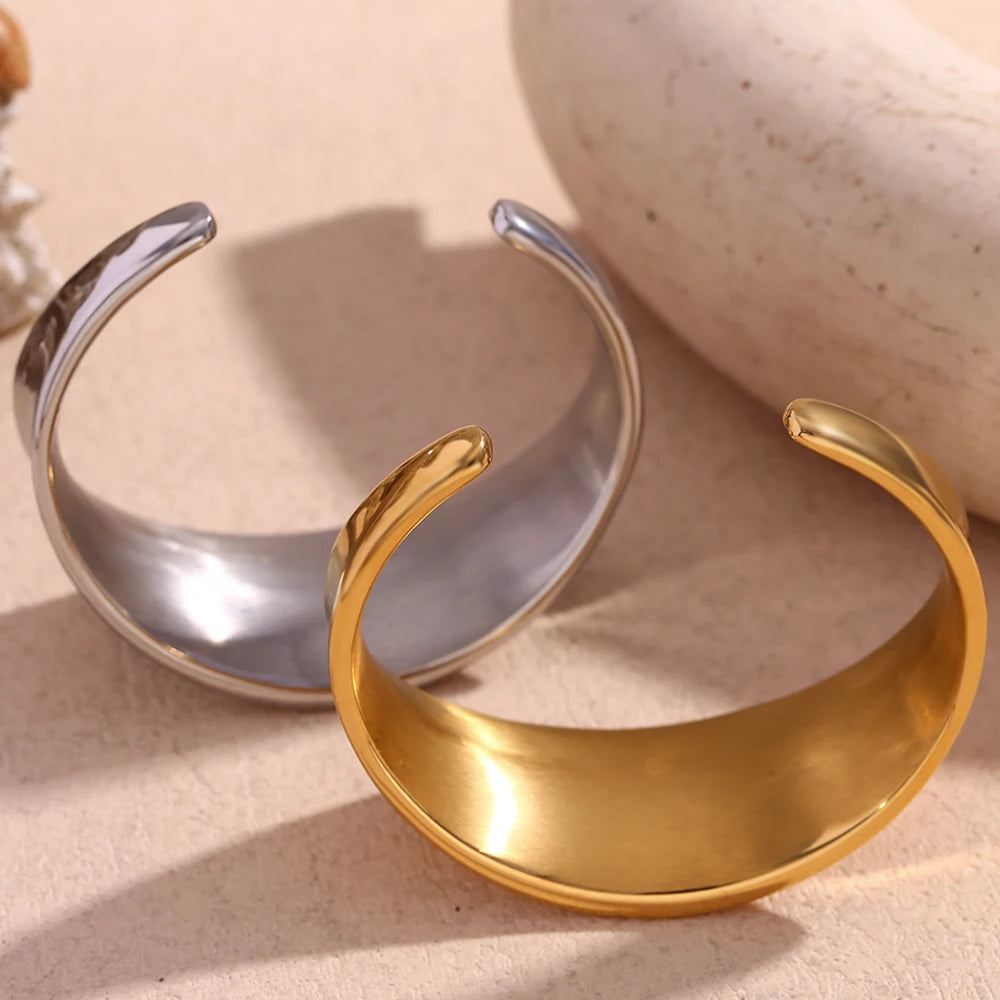 Concave Silver Cuff