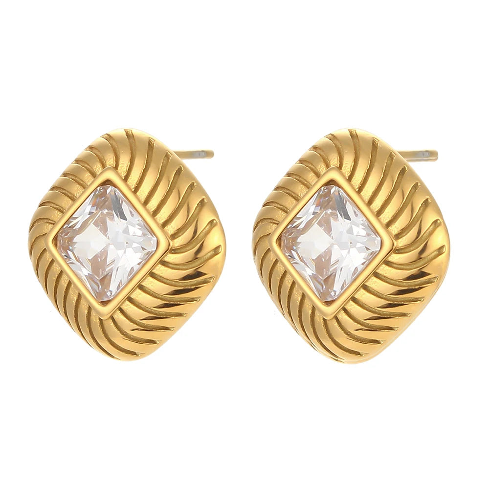Mini Zircon Stone Stud Earrings