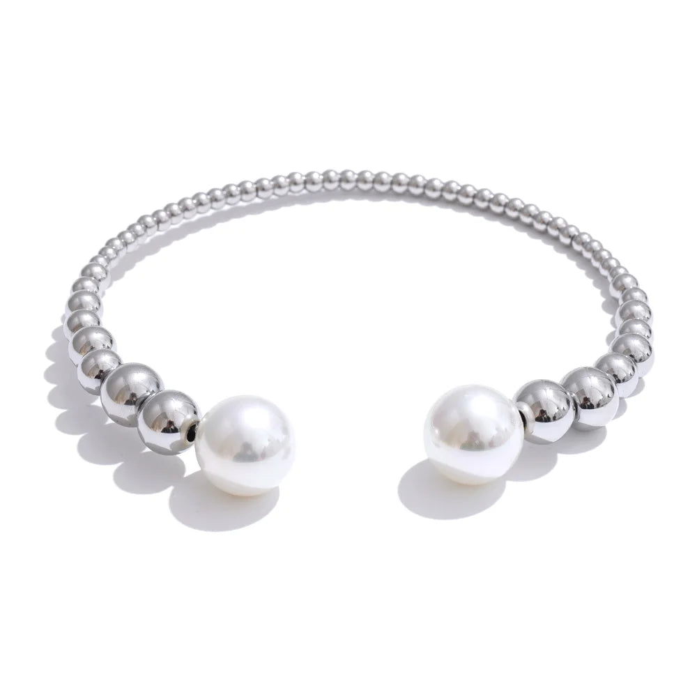 Liza Pearl Chain Open Bracelet