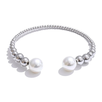 Liza Pearl Chain Open Bracelet