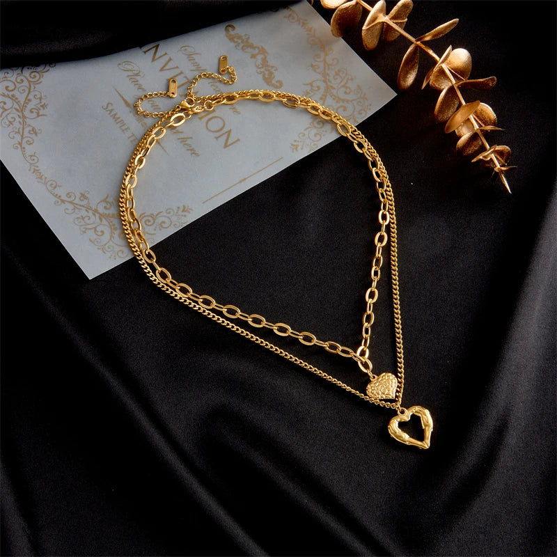 Playful Double Heart Necklace