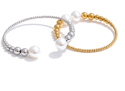 Liza Pearl Chain Open Bracelet