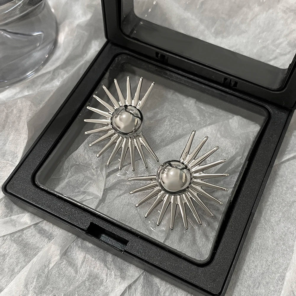 Half Sun Stud Earrings