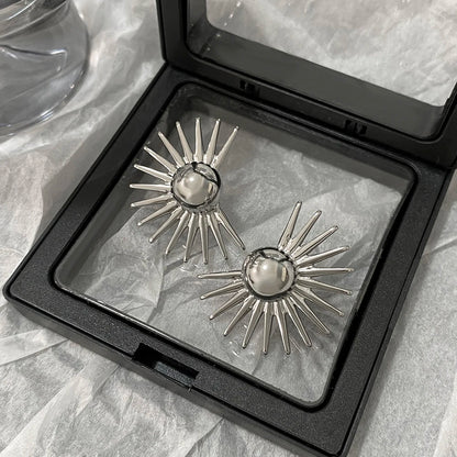 Half Sun Stud Earrings