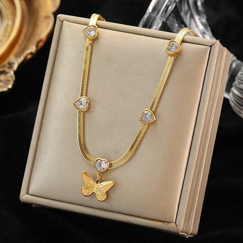 Jasmine Butterfly Crystal Pendant