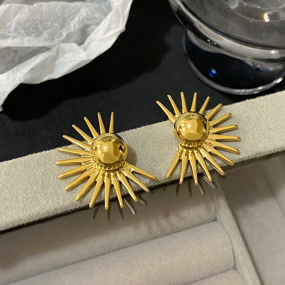 Half Sun Stud Earrings
