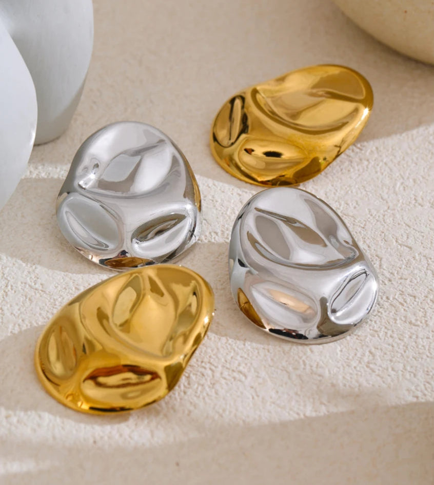 Sculpted PVD Gold-Plated Earrings