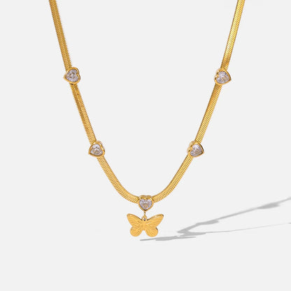 Jasmine Butterfly Crystal Pendant