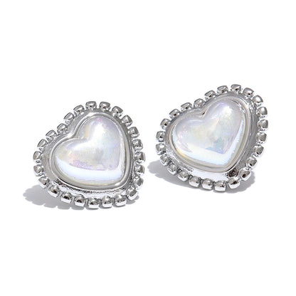 Vintage Pearl Heart Earrings