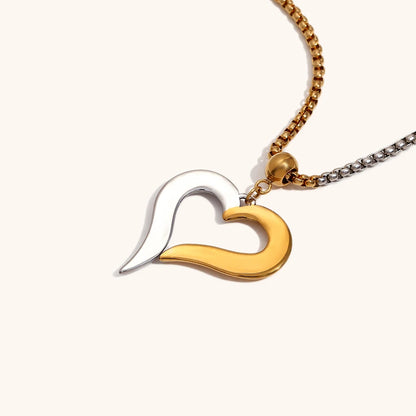 Mixed Metal Heart Necklace