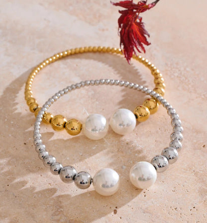 Liza Pearl Chain Open Bracelet