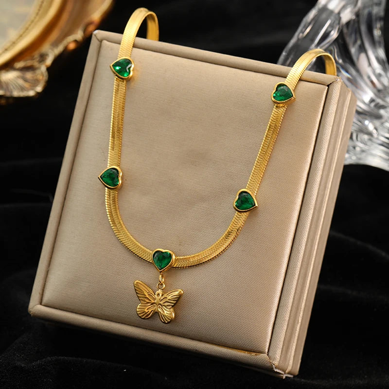 Jasmine Butterfly Crystal Pendant