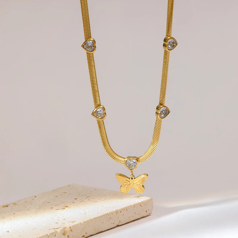 Jasmine Butterfly Crystal Pendant