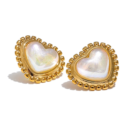 Vintage Pearl Heart Earrings