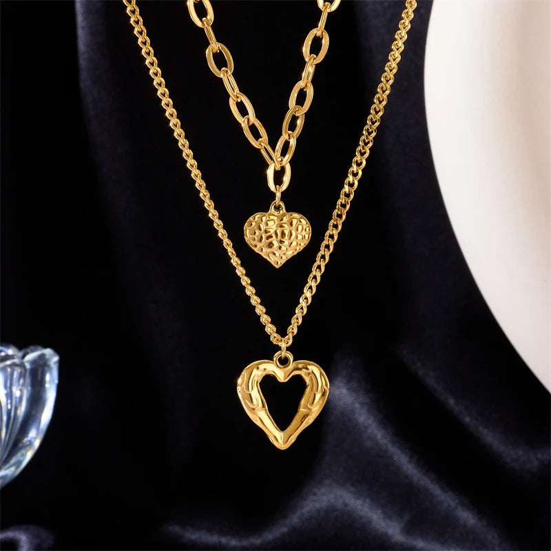 Playful Double Heart Necklace