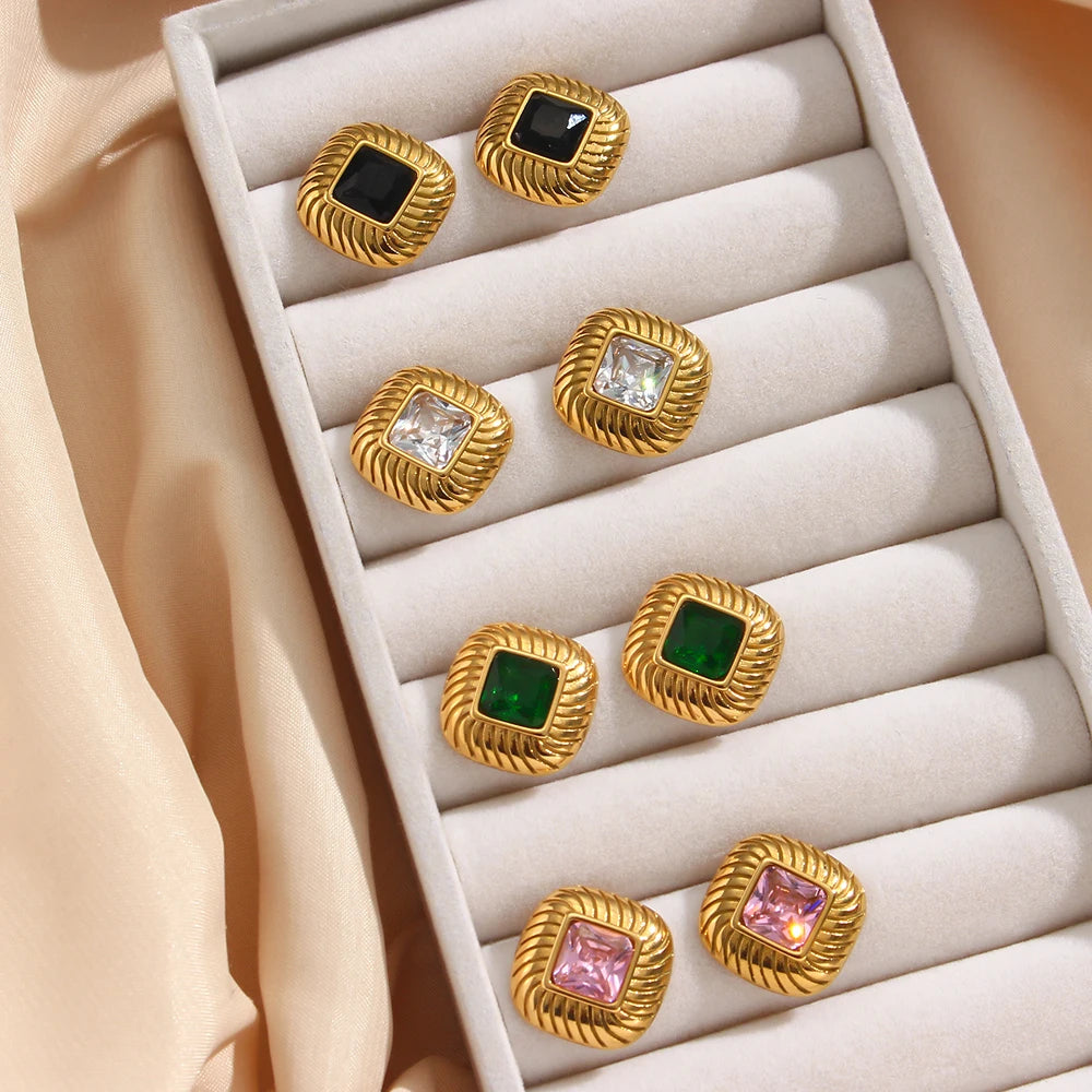 Mini Zircon Stone Stud Earrings