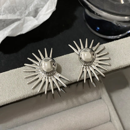 Half Sun Stud Earrings