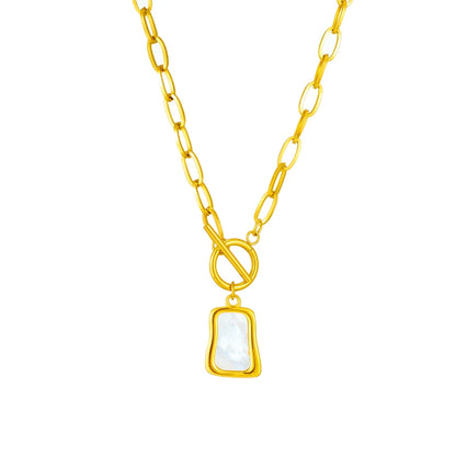 Gold Oyster Pendant Necklace