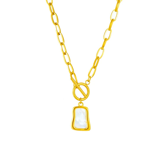 Gold Oyster Pendant Necklace